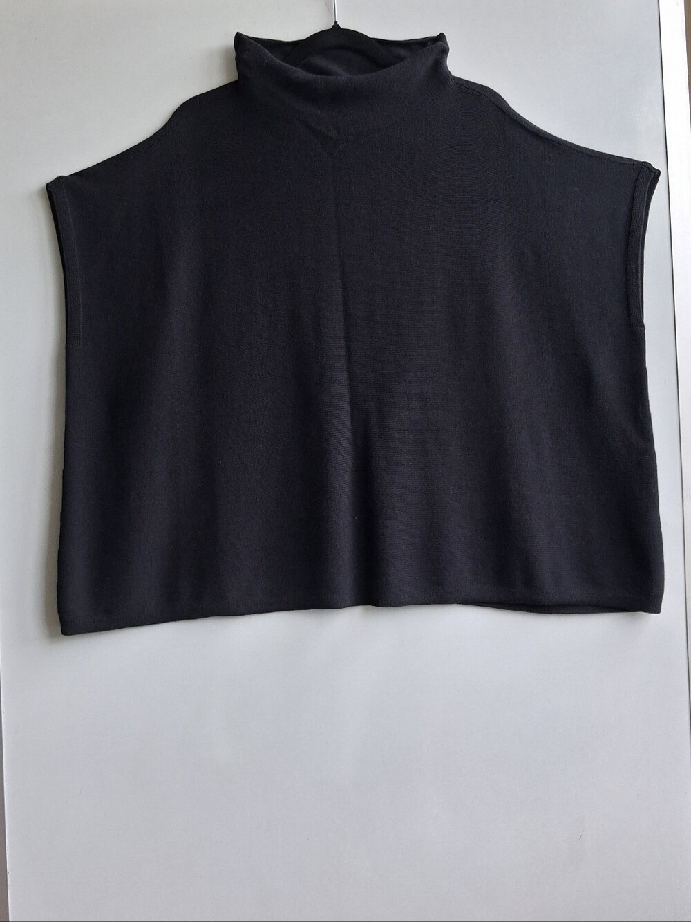 EUC Eileen Fisher Black Oversized Knit Turtleneck Poncho Sweater Size: XL / TG